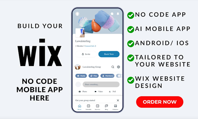build your wix ai no code app for android or ios, wix website design