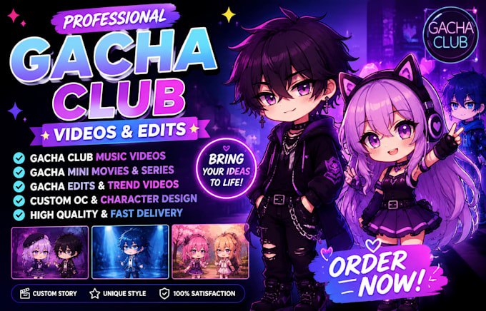 create gacha life and gacha a video