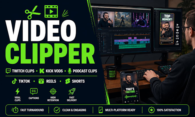 do video clipper kick vods twitch clips clip editor tiktok clipper video editing
