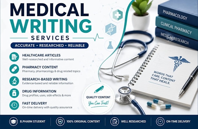 write pharmacy , medical and healthcare content