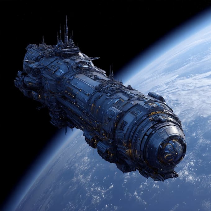 design a sci fi spaceship art