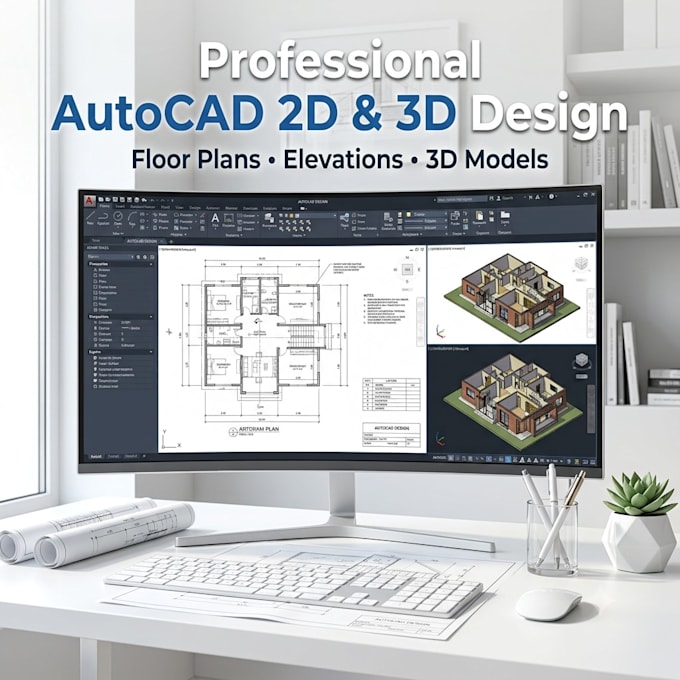 create professional 2d, 3d designs in autocad