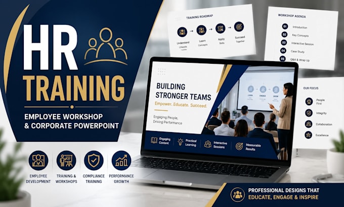 hr training presentation, employee workshop, corporate powerpoint