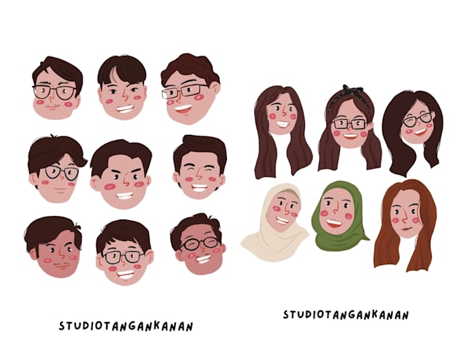 draw flat design avatar for streamers, gamers  and creators