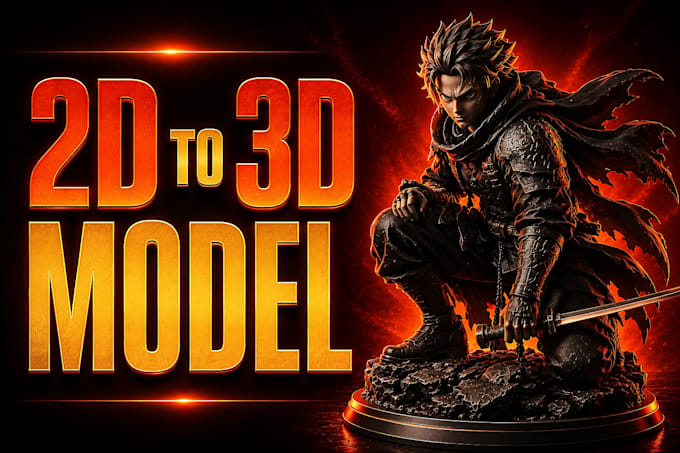 convert 2d image, anime, vtuber and logo into 3d stl model