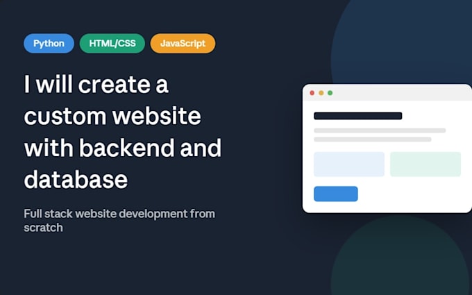 create a custom full stack website with backend and database