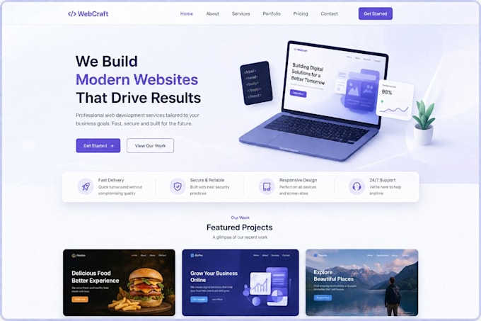 create a responsive and modern website using h html CSS java script word press
