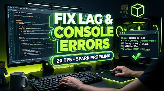 fix minecraft server bugs, console errors, and paper tps lag issues using spark