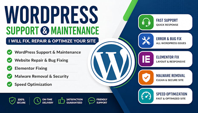 fix wordpress website issues and elementor