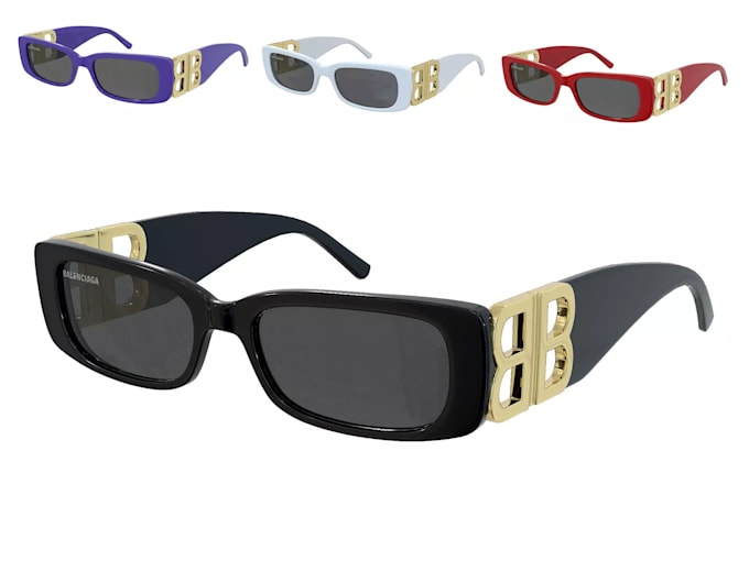 design 3d eyewear sunglasses model cad stl rendering for 3d printing
