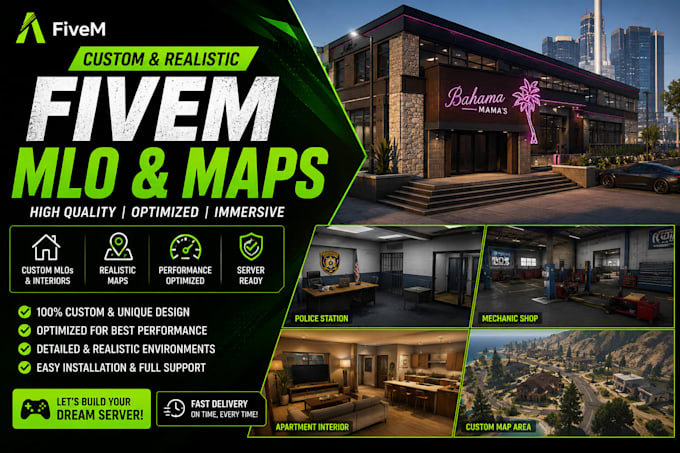 create realistic custom fivem mlo and maps, nyc map