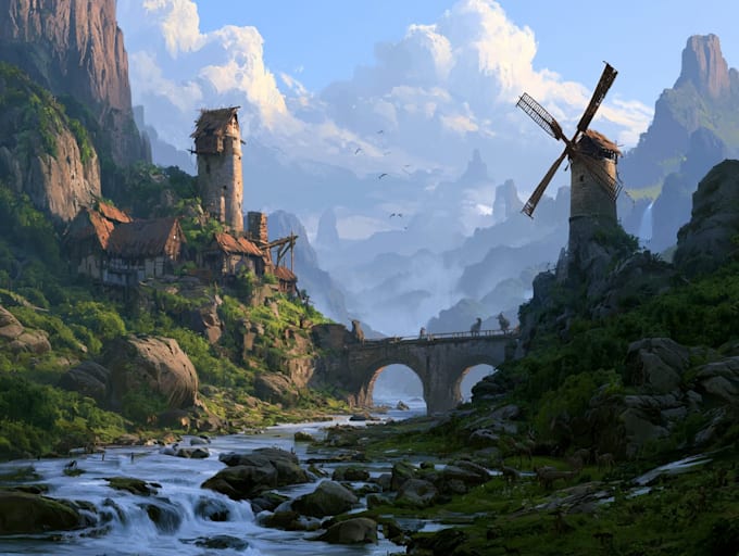 draw a fantasy landscape