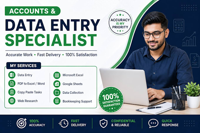 data entry, bookkeeping, and excel spreadsheet work
