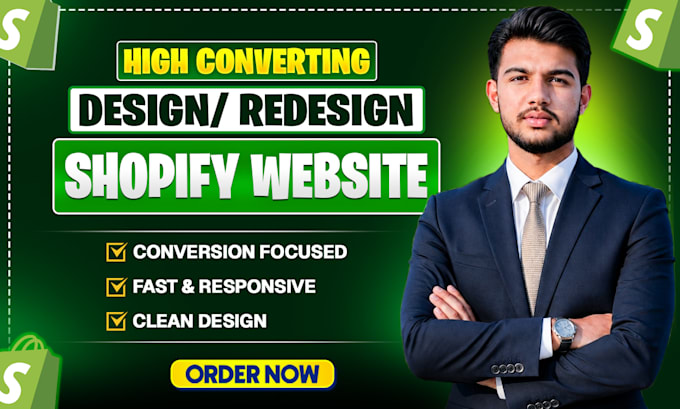 build design, redesign shopify store or dropshipping shopify website
