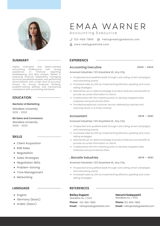 write and design professional resume and CV