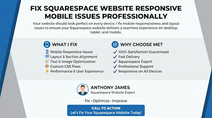 fix squarespace website responsive mobile issues professionally
