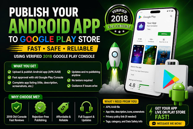 upload update android or ios app on my old google play console