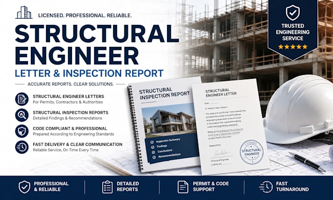 write a structural engineer letter and structural inspection report