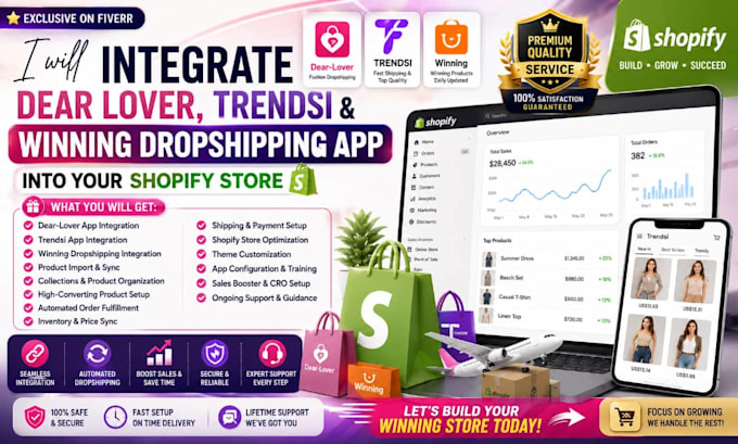 integrate dear lover trendsi winning dropshipping apps into your shopify store