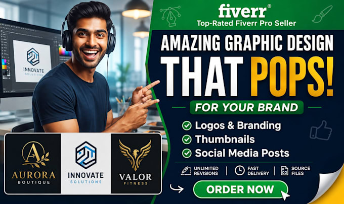 design professional logo and brand graphics