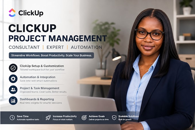 do clickup project management, clickup consultant expert, clickup automation