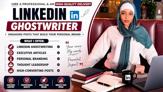 ghostwrite high converting linkedin posts executive articles, personal branding