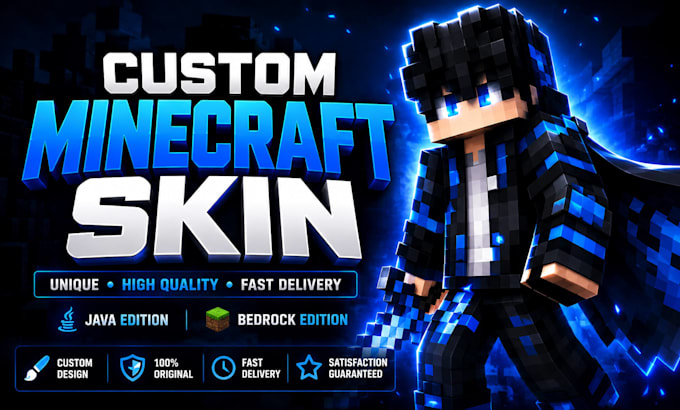 design custom minecraft skin, minecraft character and hypixel skin