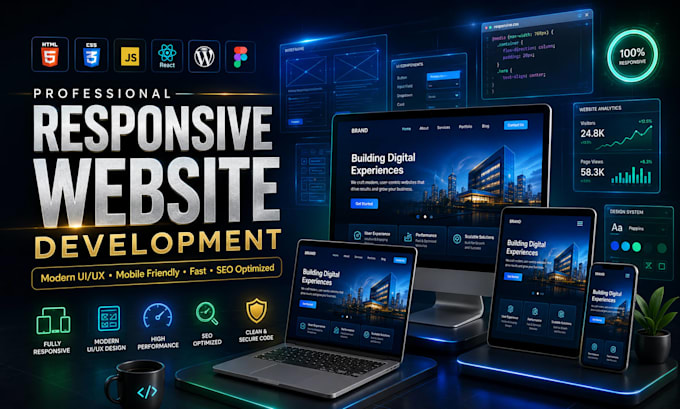 design and develop a responsive website with modern UI UX design