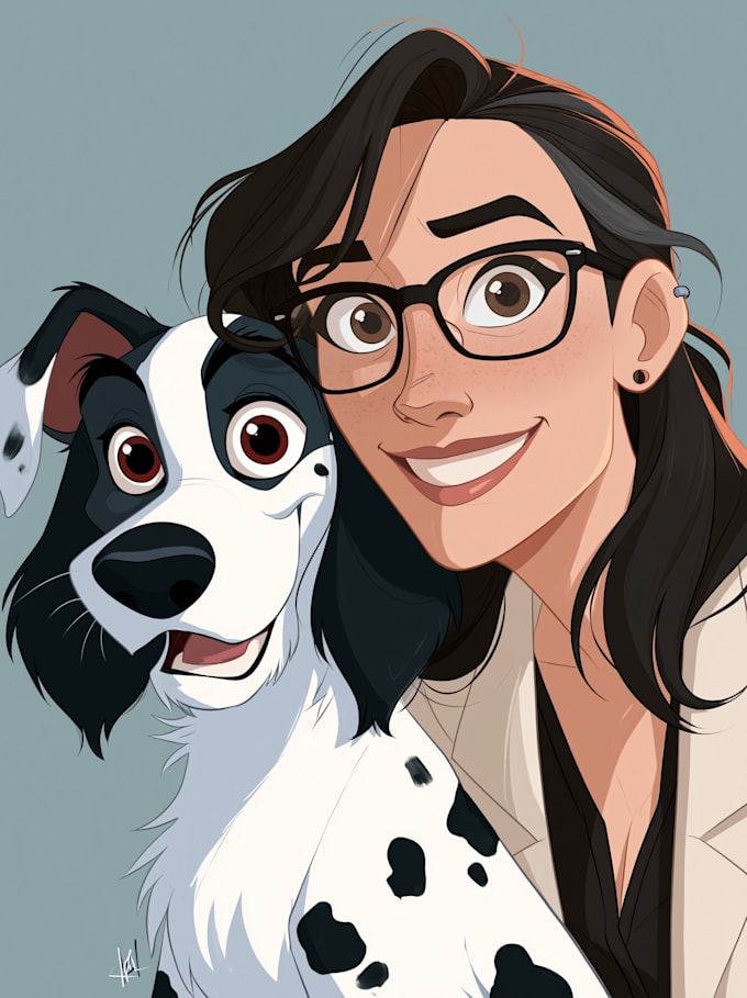 do a cartoon portrait in disney cartoon