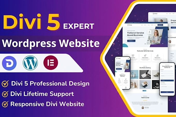design divi theme, divi 5, divi website and wordpress divi website