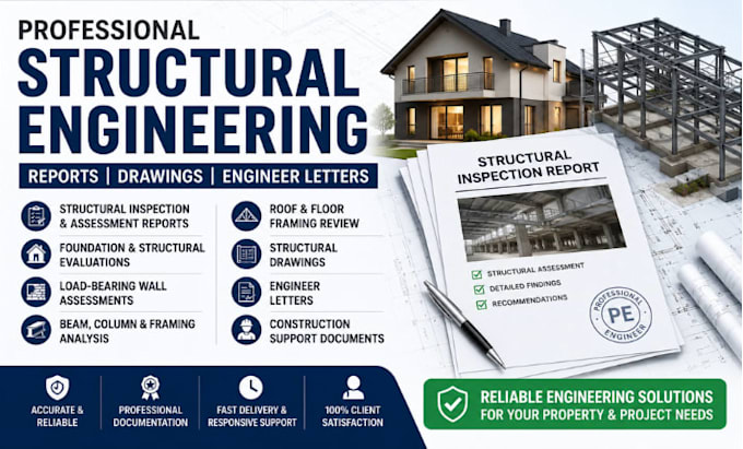 do structural inspection report and engineering drawings and engineer letter