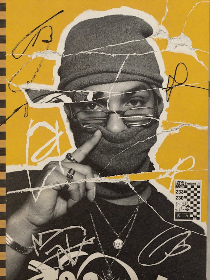 create paper collage animated posters and album cover art