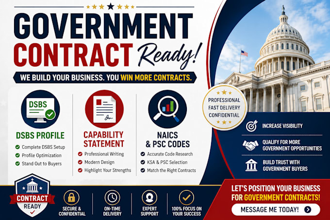 create dsbs profile, capability statement, naics code for government contracts