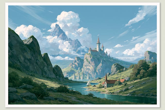 do fantasy landscape illustrations