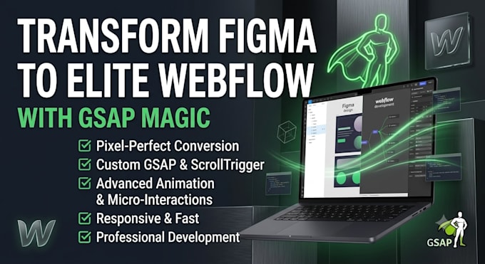 convert figma to webflow website with gsap scrolltrigger