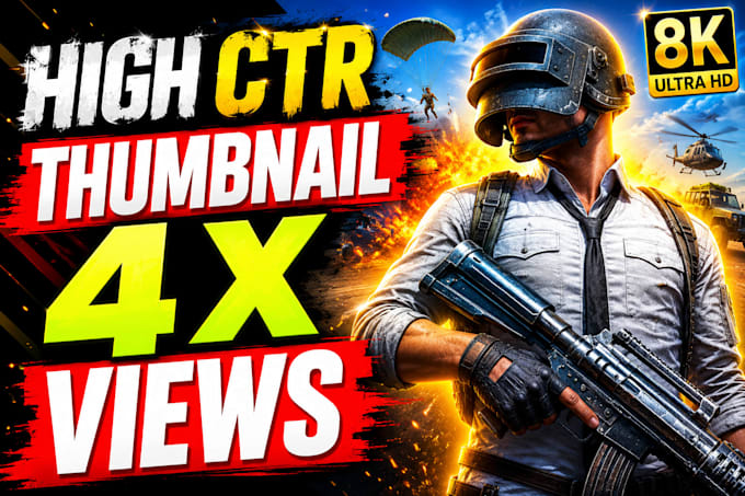 design eye catching gaming youtube thumbnail for high CTR