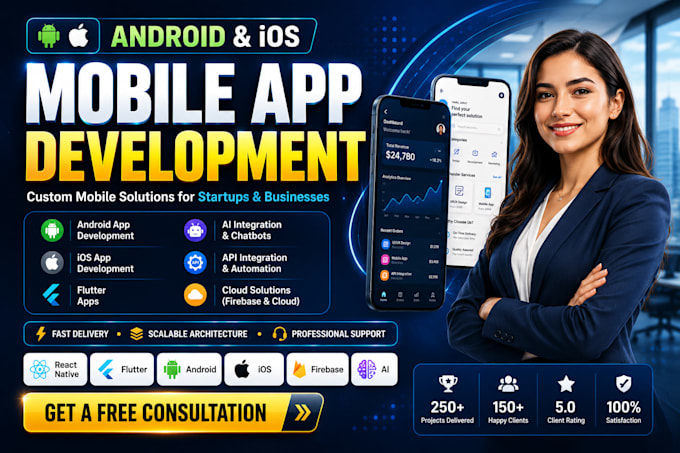 do app development, ai chatbot for ios mobile app and android app using flutter