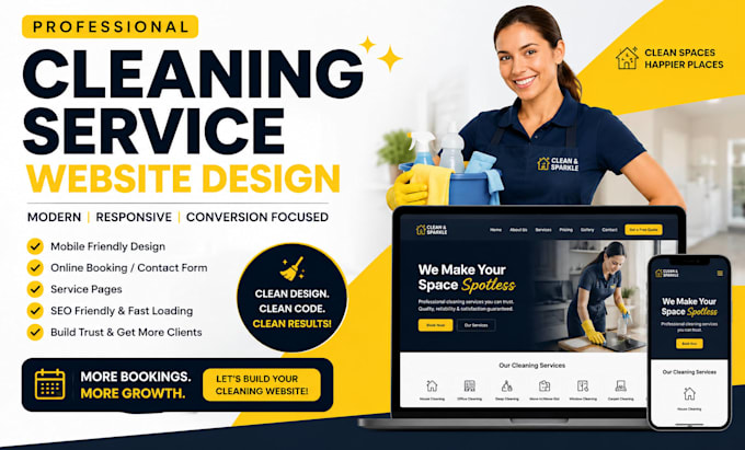 professional cleaning service website design