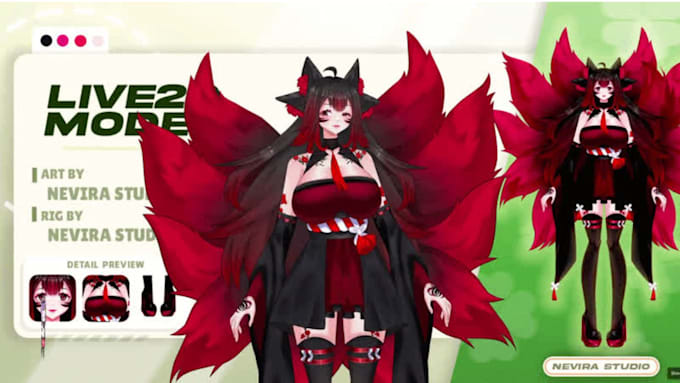 design live2d vtuber model, vtuber rigging, vtuber commission for vtube studio