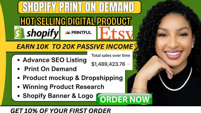 setup shopify print on demand store printul, etsy print on demand with printify