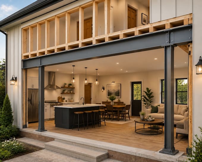 design load bearing wall removal plans and calculations