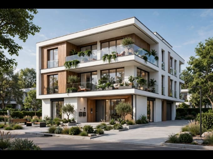 design luxury modern house exterior 3d model and render