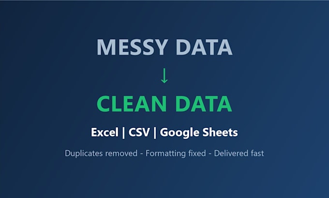 clean, format and organize your messy excel or csv data
