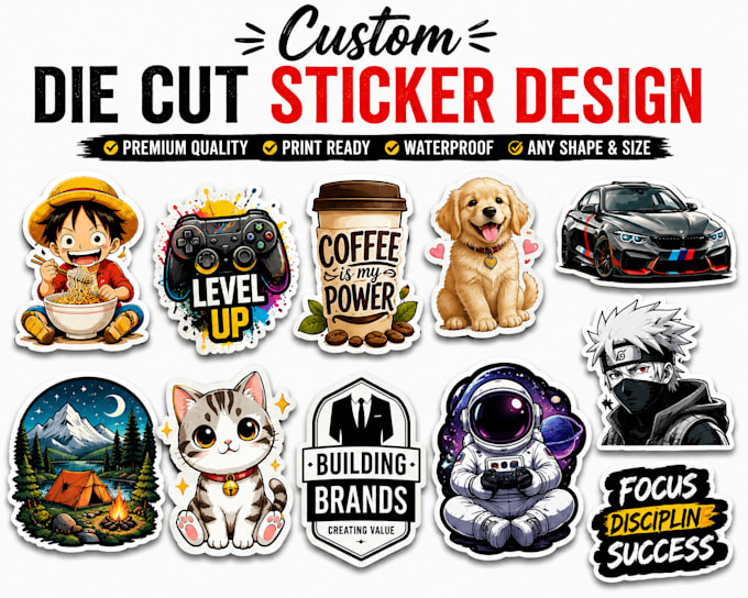 design custom die cut stickers for your brand