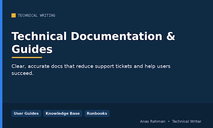 write technical documentation, guides and help articles