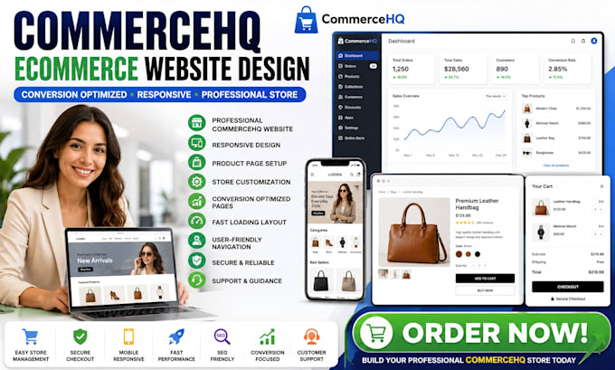 create commercehq ecommerce website with conversion optimization