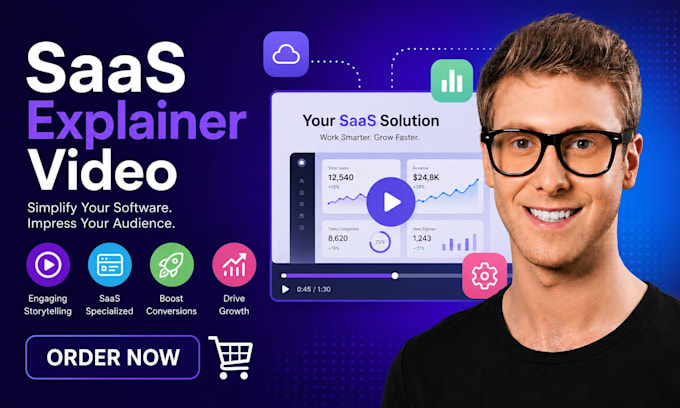 create a saas explainer video with clean 2d motion graphics german saas