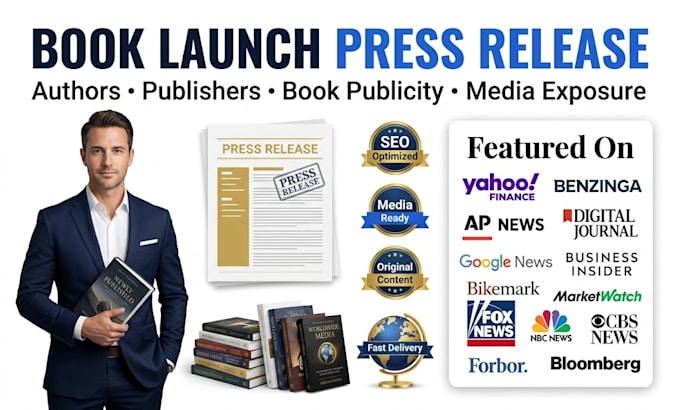 write book launch press release distribute for author publisher press release