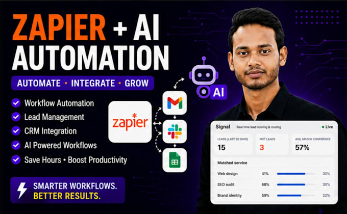 automate your business workflows or lead management using zapier and ai