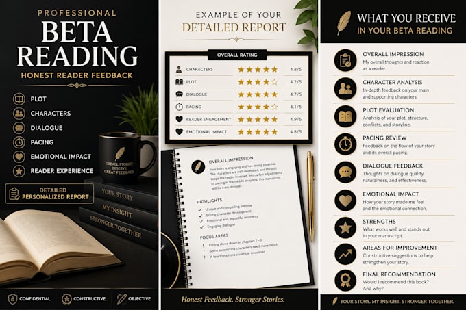 be your honest beta reader and provide detailed book feedback